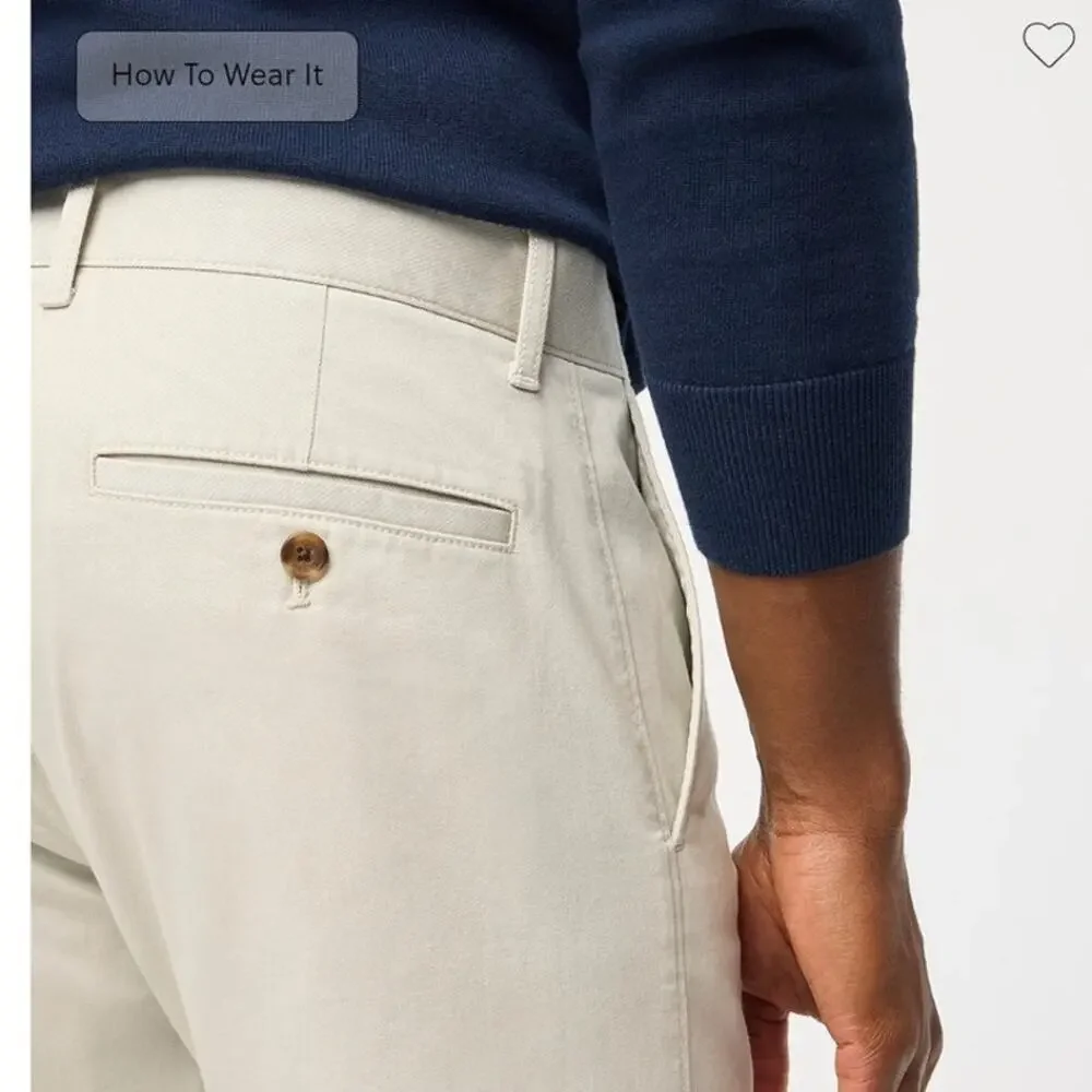 NWT J. CrewMen's Slim-Fit Flex Chino Pant Beige 33/30